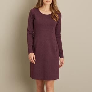 Deluth Trading Women's Wearwithall Ponte Long Sleeve Dress, Large, Purple, Warm